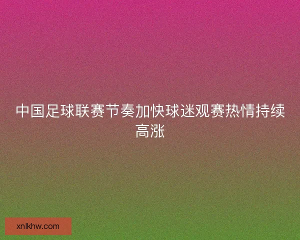 中国足球联赛节奏加快球迷观赛热情持续高涨